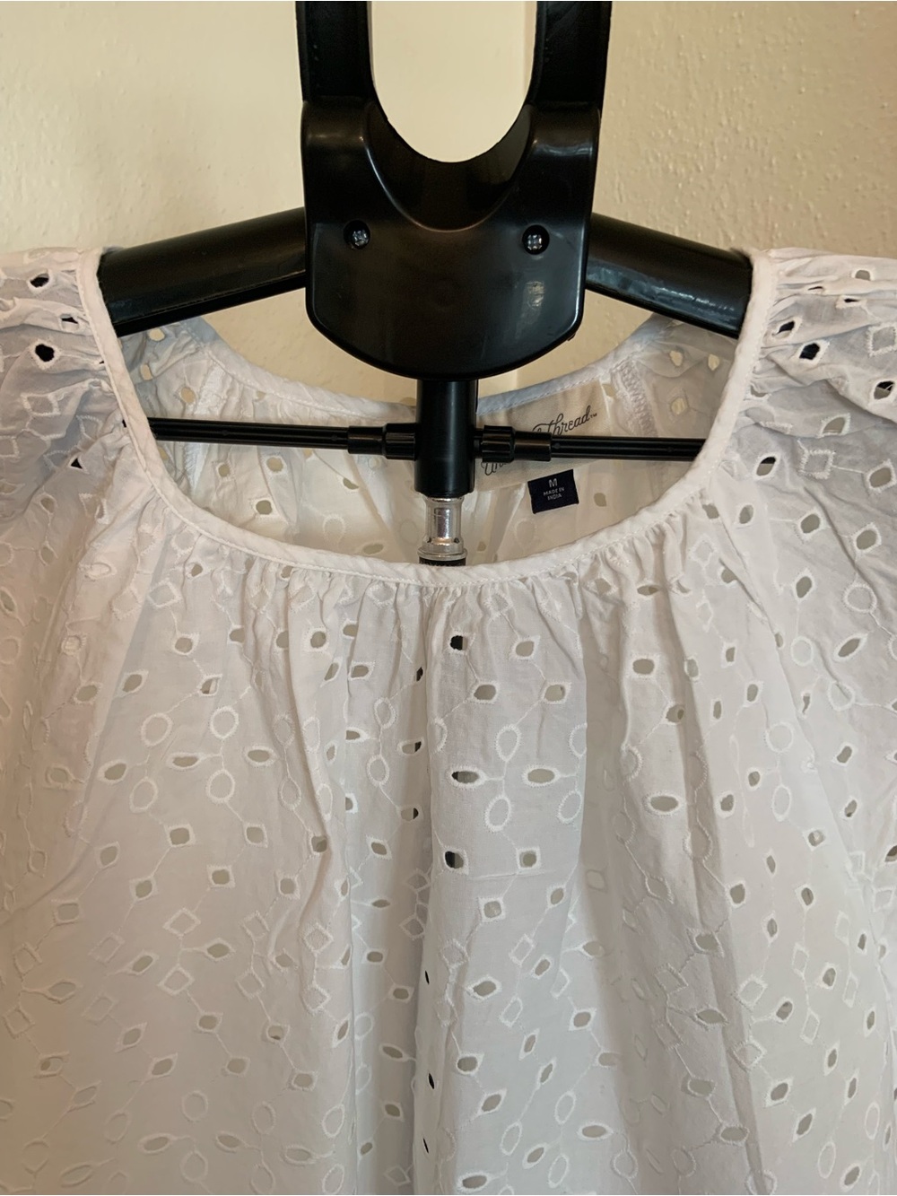 Loft White Puff Sleeve Women's Tee Classic Short Sleeve Top - Picture 5 of 5